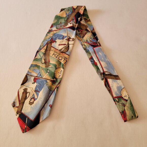 Tango By Max Raab Tie "Golf In Northern Ireland" - 100% Imported Cotton - Picture 3 of 4
